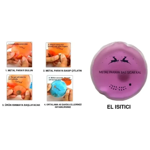 Bosphorus Homi Pembe Ceylan Cep Sobası,El Isıtıcı,Sıcak Su Torbası Pvc 9Cm
