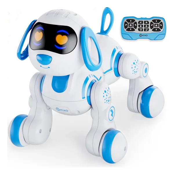 Canda Oyuncak Uzaktan Kumandalı Şarjlı Interaktif Eğitici ve Öğretici Interaktif Akıllı Robot Köpek - Mavi
