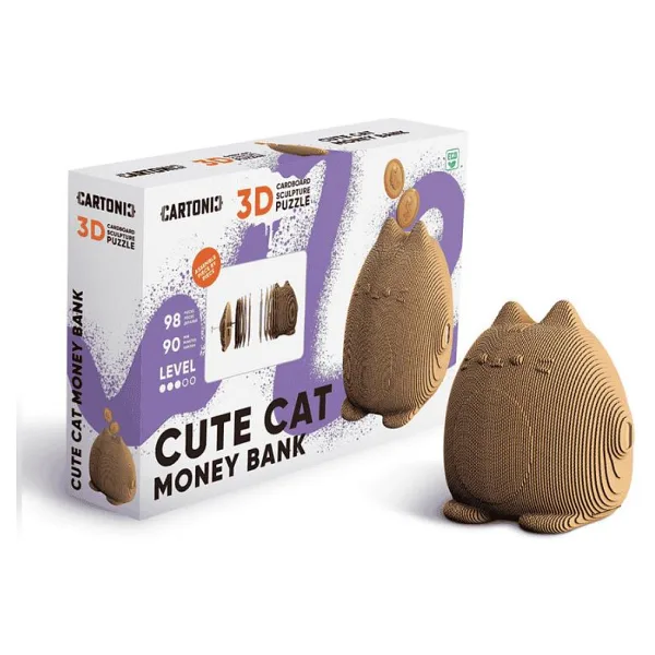 Cartonic Cute Cat Money Bank 3D Puzzle