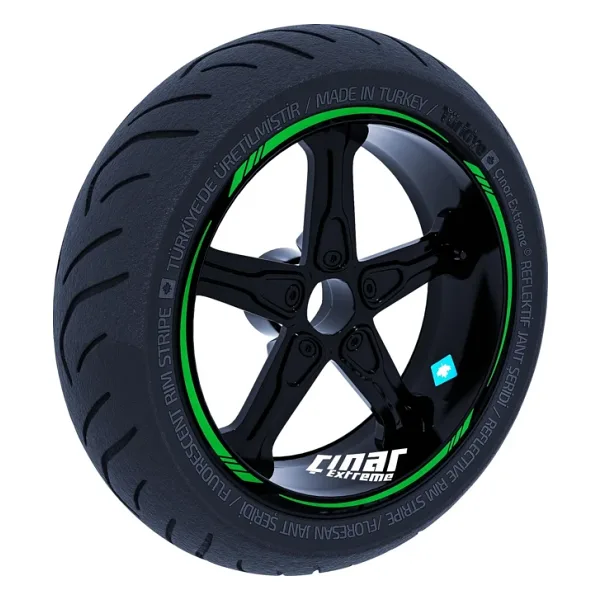Çınar Extreme Orman Yeşili 4 Parçalı Keskin Jant Şeridi Sticker