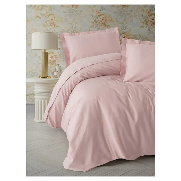 Cotton Box Elegant Stripe Çift Kişilik Nevresim Takımı Pudra