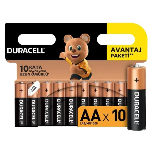 Duracell LR6/MN1500 10'lu Alkalin AA Kalem Pil