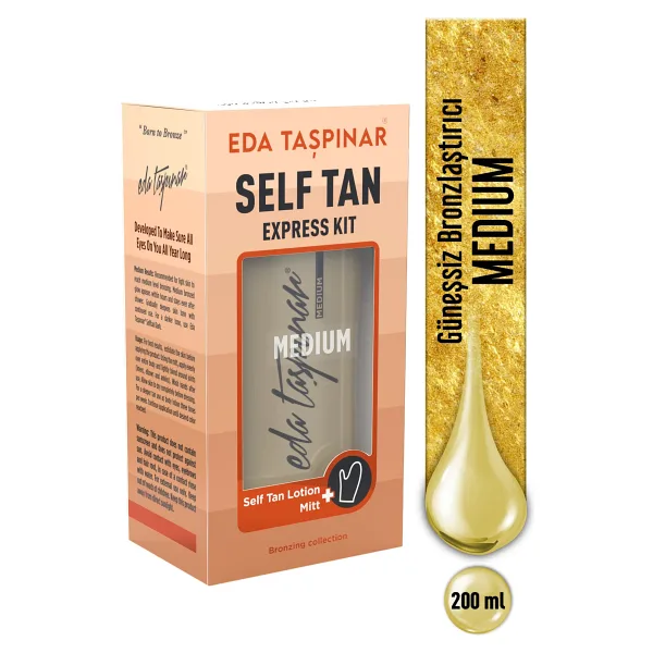 Eda Taşpınar Medium Self Tanning Losyon - Güneşsiz Bronz Görünüm & Doğal Ton 200 ml