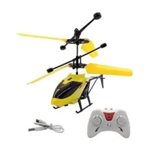 El Sensörlü Helikopter Uzaktan Kumandalı Şarjlı Drone 20CM - Sarı