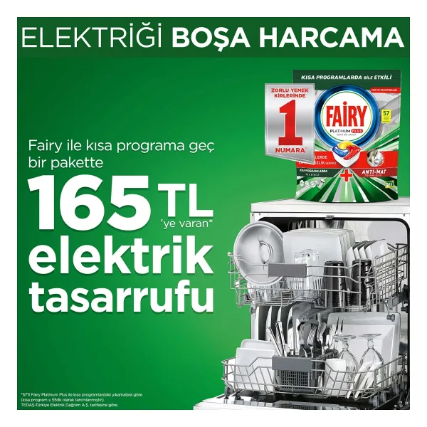 Fairy Platinum Plus Bulaşık Makinesi Tableti 57'li