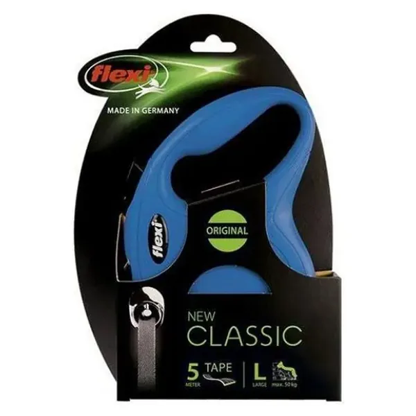 Flexi New Classic 5 m Şerit Large Mavi Otomatik Köpek Tasması