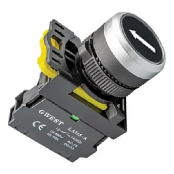 Gwest A5-10/4 22mm Start İşaretli Yaylı Buton Siyah 1NO