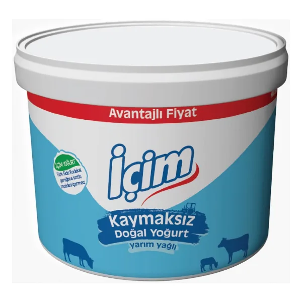 İçim Yarım Yağlı Kaymaksız Yoğurt 5 kg