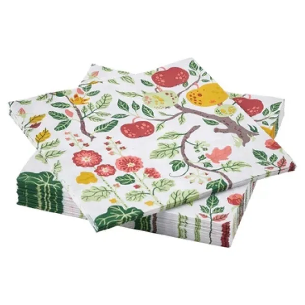 IKEA Havsbraxen Desenli Peçete Çok Renkli 33x33 Cm 30 Adet