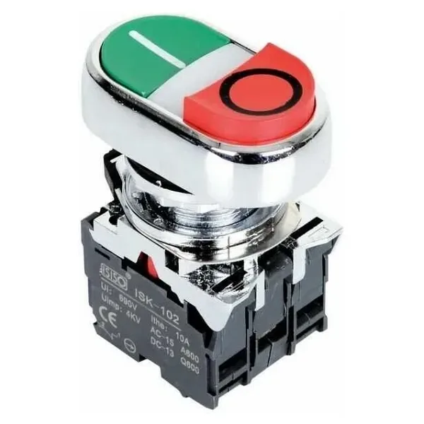 ISM-BW84M5 220V Metal Işıklı Çift Yaylı İkiz Buton