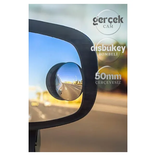 KDOT Gerçek Cam Kör Nokta Aynası Park Aynası 360 Derece 3m Foam Yapıştırıcılı Hareketli 2 Adet