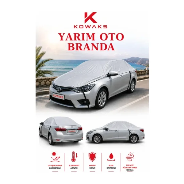 KOWAKS Araç Oto Araba Branda Ön Ve Tavan Yarım Branda Güneş Buz Kar Önleyici Örtü Güneşlik