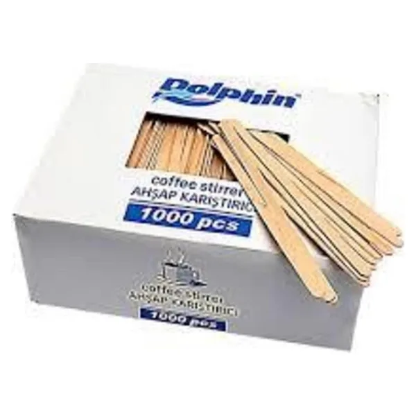 Kullan At Market Dolphin Tahta Karıştırıcı 10CM 1000LI - 1 Adet - Çok Renkli