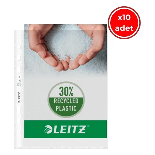 Leitz A5 Şeffaf Poşet Dosya, 10 Adet, 50'li Paket, 6 Delik, Dayanıklı