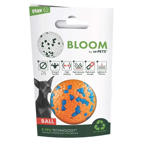 M-Pets Bloom Ball Parçalanmaz Turuncu-Mavi Köpek Oyun Topu