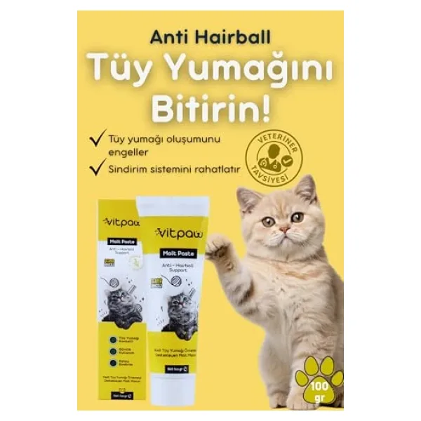 Malt Paste 100 Gr.(Kediler İçin Kusma Ve Tüy Yumağı Oluşumu Önleyici Malt Macun) Kedi Maltı