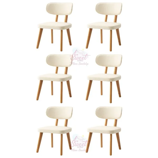 Masal Ahşap Gürgen Sandalye 6 Lı Set Cafe,Restaurant,Mutfak,Salon,Yemek Odası Sandalyesi