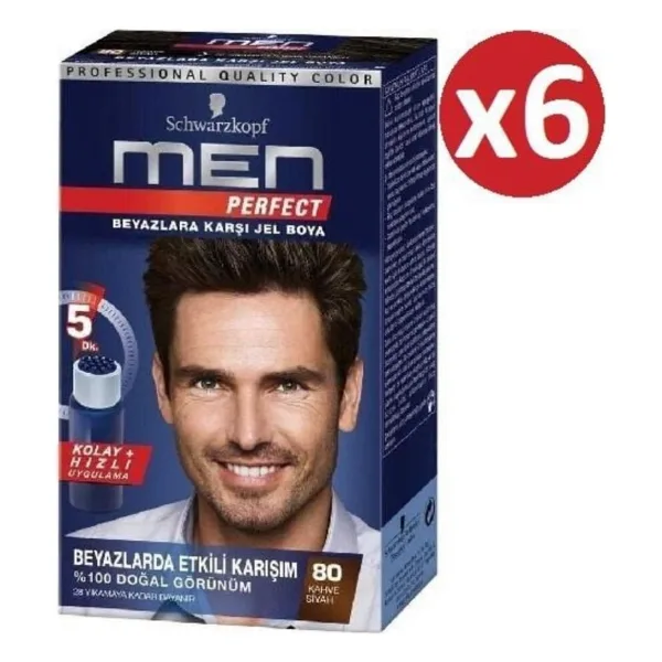 Men Perfect 80 Kahve Siyah 6 Adet Erkek Saç Boyası