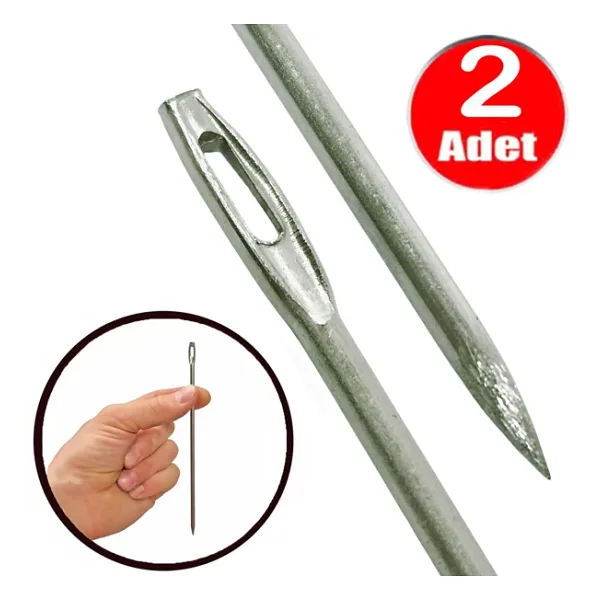 Metal Çuvaldız 15Cm Yorgan İğnesi No7 Kalın Dikiş İğne Mil Tığ -2 Adet