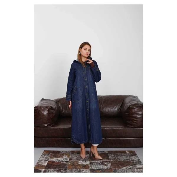 Neways 6329-KAPŞONLU Denim Kap Koyu Mavi - 48