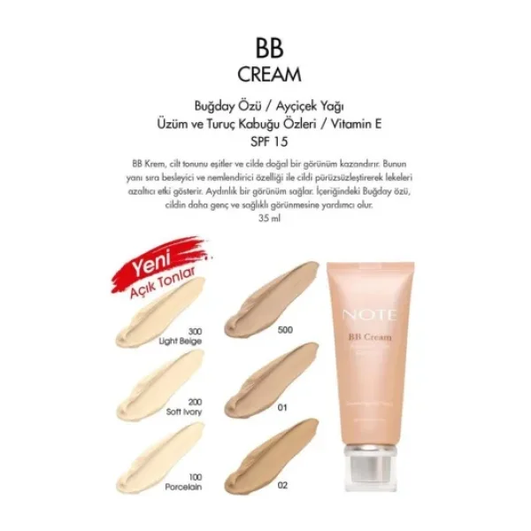 Note Nemlendirici Etkili Yoğun Kapatıcı 200 Soft Ivory SPF 15 35 ml BB Krem