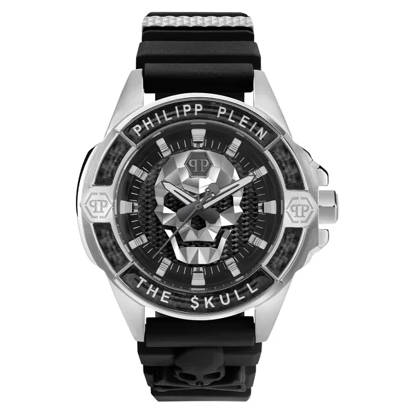 Philipp Plein The Skull PWAAA1622 Silikon Kordon Gümüş-Siyah Erkek Kol Saati