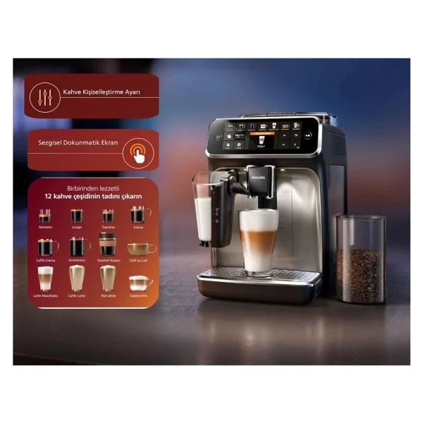 Philips Premium Tam Otomatik, Espresso, Makinesi, Paslanmaz Çelik, 12 Farklı Kahve Seçeneği - Gümüş