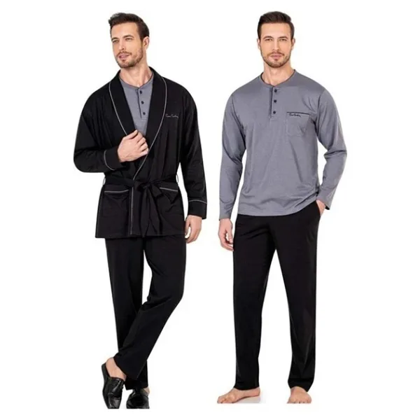 Pierre Cardin Erkek Siyah Damat Çeyizlik Pijama Takımı 2020