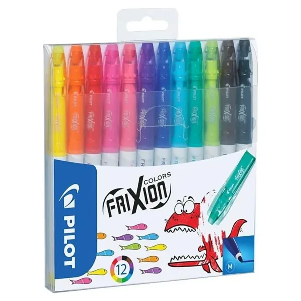 Pilot Frixion Colors Silinebilir Keçeli Kalem Seti 12 Renk M Uç SWFCS12E