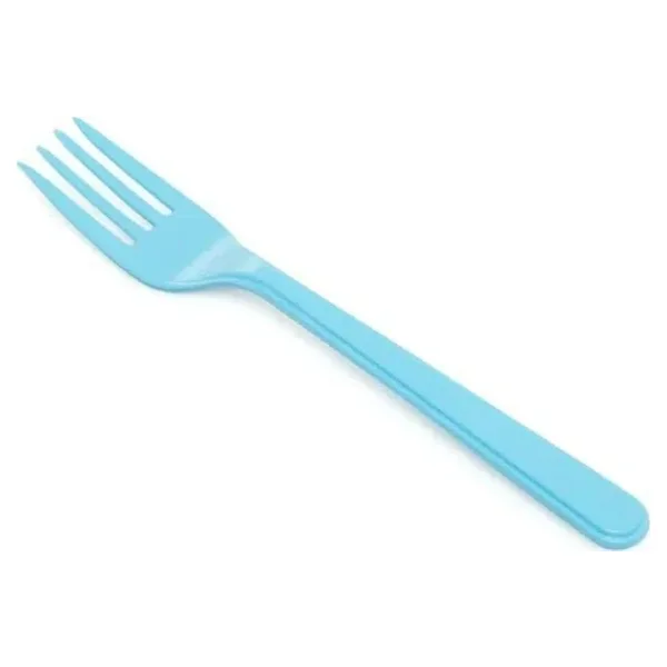 Plastik Turkuaz Renkli Lüx Parti Doğum Günü Çatal - 18 Cm. - 25 Adetlik 10 Paket