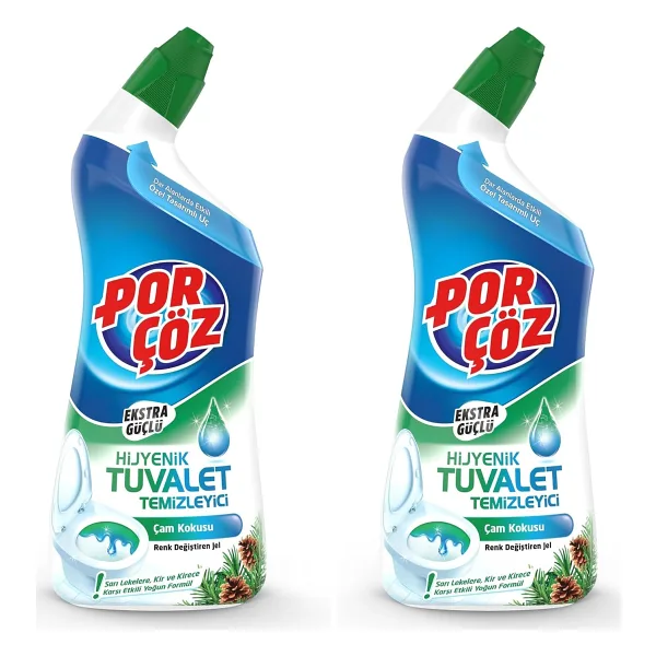 Por Çöz Porçöz Tuvalet Temizleyici Jel Ekstra Güçlü Çam Kokulu 750 ml 2li paket
