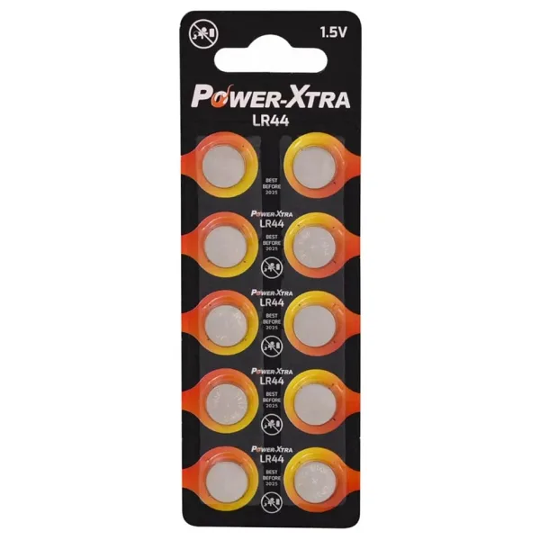 Power-Xtra LR44 1.5V 10'lu Alkalin Düğme Pil