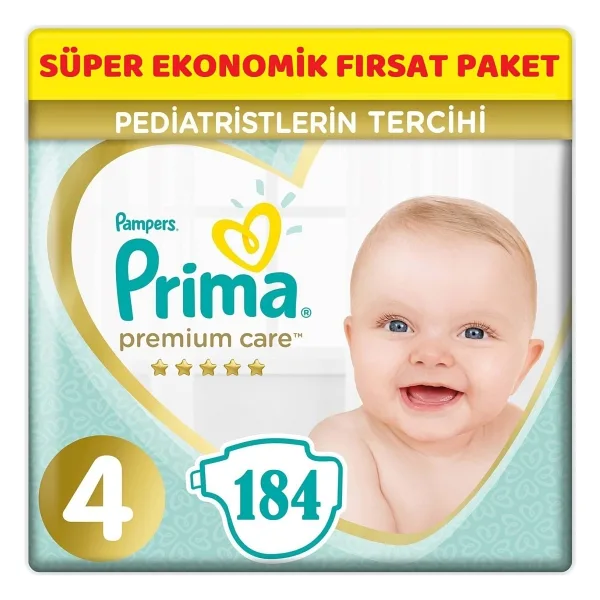 Prima Premium Care 4 Numara Maxi 184'lü Bebek Bezi