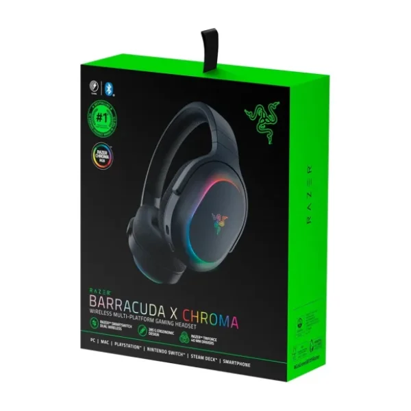 Razer Barracuda X Chroma Rz04-05220100-R3m1 Siyah RGB 7.1 Kablosuz Kulak Üstü Oyuncu Kulaklığı - Görsel 4
