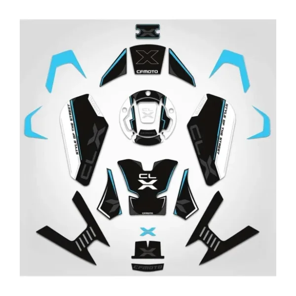 Redline Grafik Cf moto 250 CL X Siyah Mavi Full Sticker Pad Koruyucu set clx