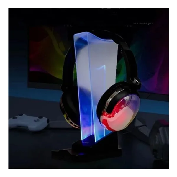 Rgb Oyuncu Kulaklığı Standı + Telefon Standı LED Işık Kulaklık ve Telefon Tutucu