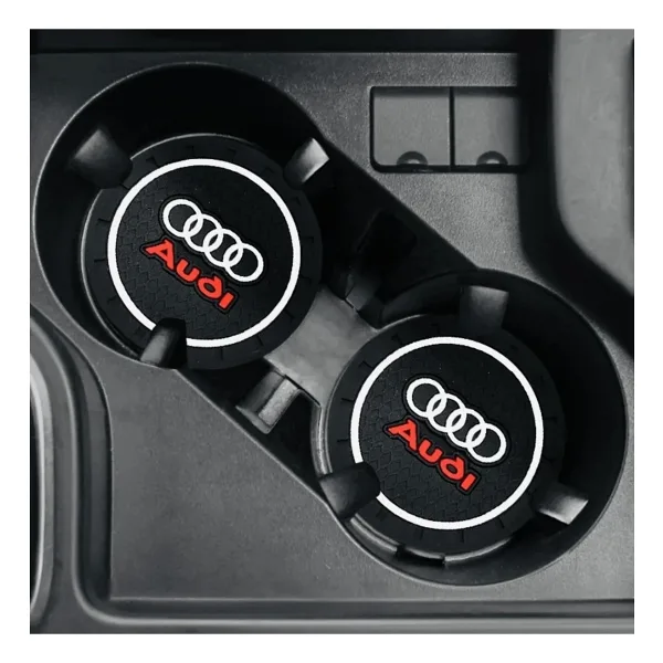 RoseTR Audi Silikon Bardaklık Altlığı 2'li Set Araç Içi Bardak Altlığı Aksesuar Audi Logolu