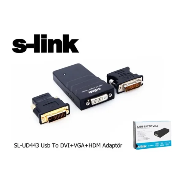 S-link SL-UD443 USB To DVI+VGA Dönüştürücü