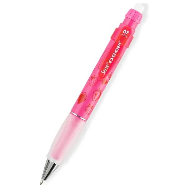 Serve Deep Meyve Temalı Çilek Desenli Pembe 0.7 mm Versatil Uçlu Kalem