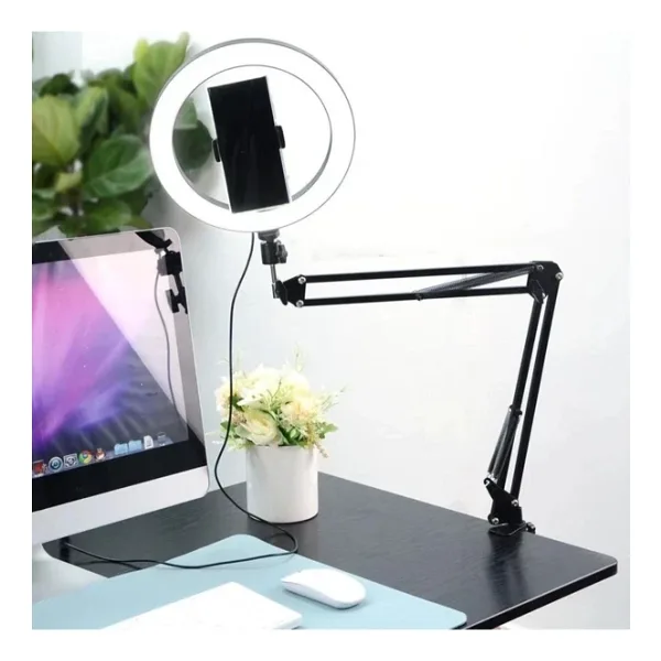 SMAYLİNG Esnek Masaüstü Sıkıştırmalı Tiktoker Ring Light Led Selfie Yayın Işığı 10 Inç + Stand Lüx