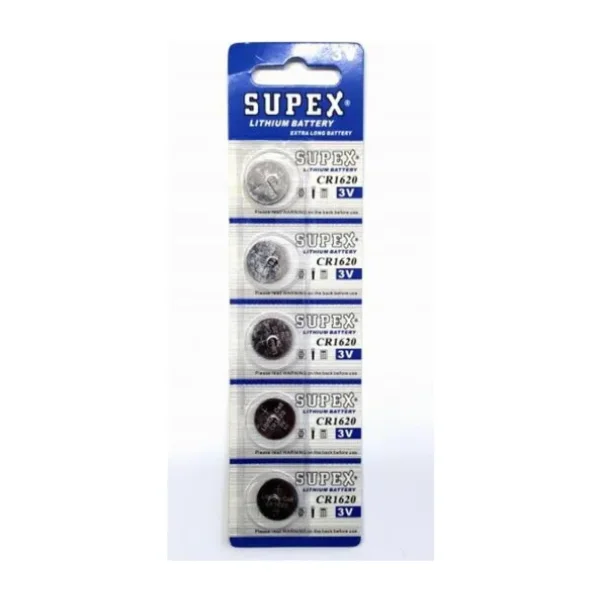 Supex CR1620 3V Lityum 5'li Düğme Pil