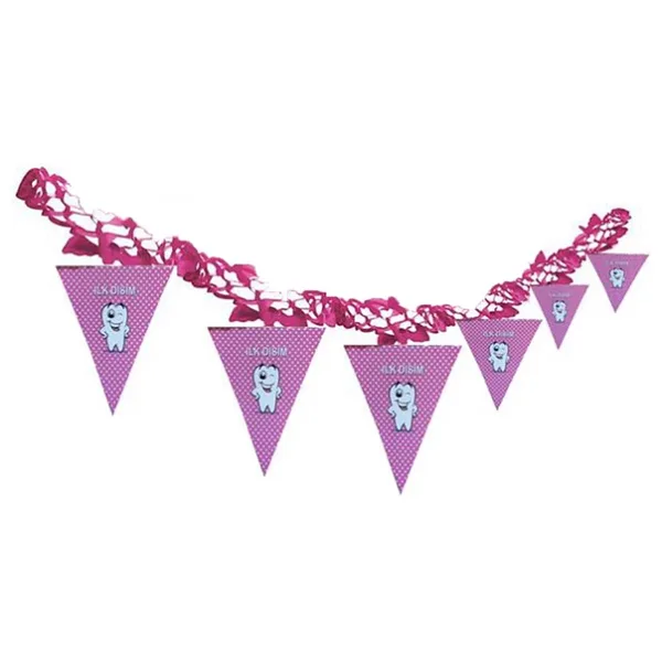 Süs Uzar Ilk Dişim Ve Flamalı Set (Diş Buğdayı) Pembe