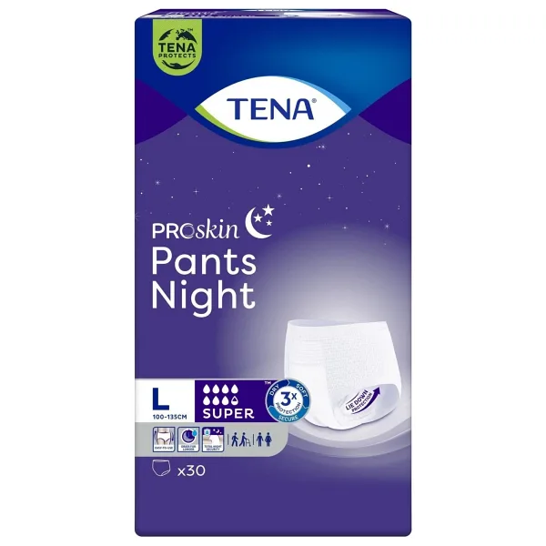 Tena Proskin Pants Night Large Büyük Beden Gece Için Süper Emici Külot 30 Lu Paket - 7322541214795 - L - XL