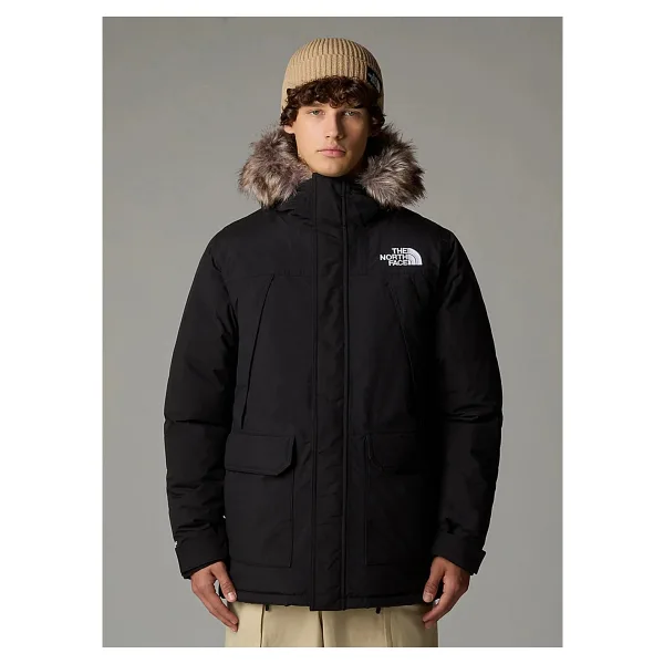 The North Face Mcmurdo NF0A5GJF4H01 Kapüşonlu Kürklü Siyah Erkek Parka