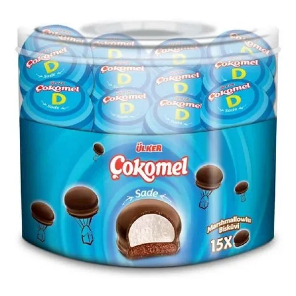 Ülker Çokomel Sade Marshmallow Bisküvi 15x12 gr
