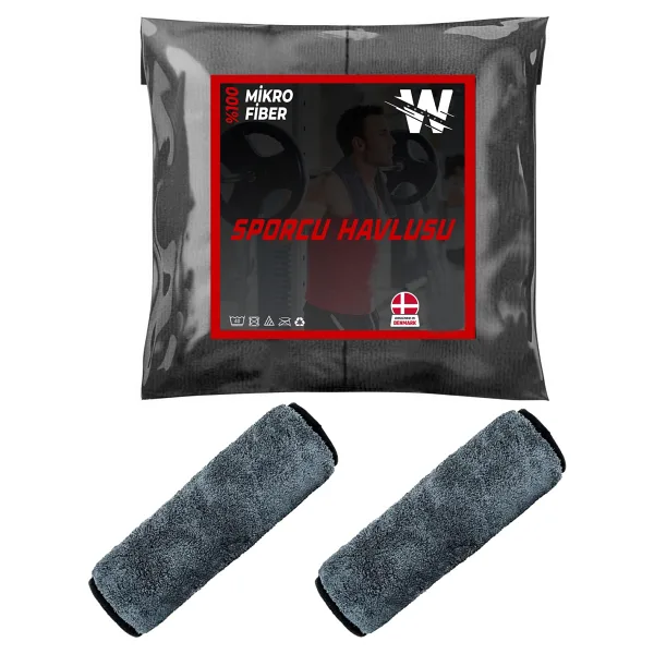 Wonkey - Sporcu Fitness Antreman Havlusu 30x100 cm, Ultra Hafif ve Hızlı Kuruyan Mikrofiber Spor Havlu, Gym Boks Pilates Tenis Havlusu (2'i Paket - Gri) - 30 x 100 cm