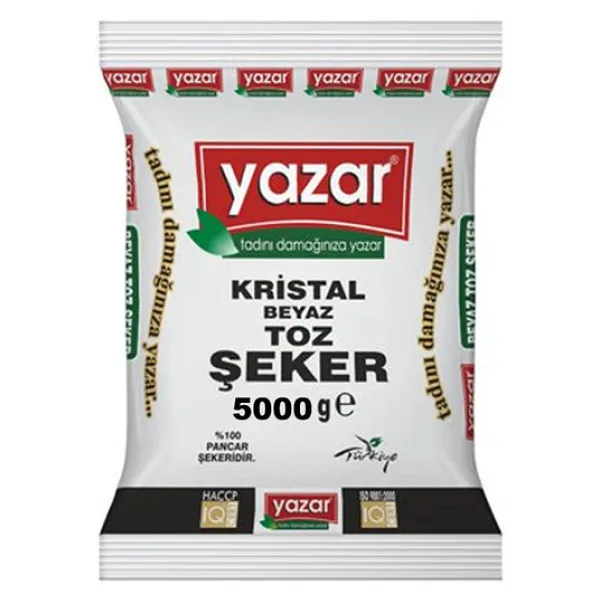 Yazar Kristal Toz Şeker 5 kg 2'li