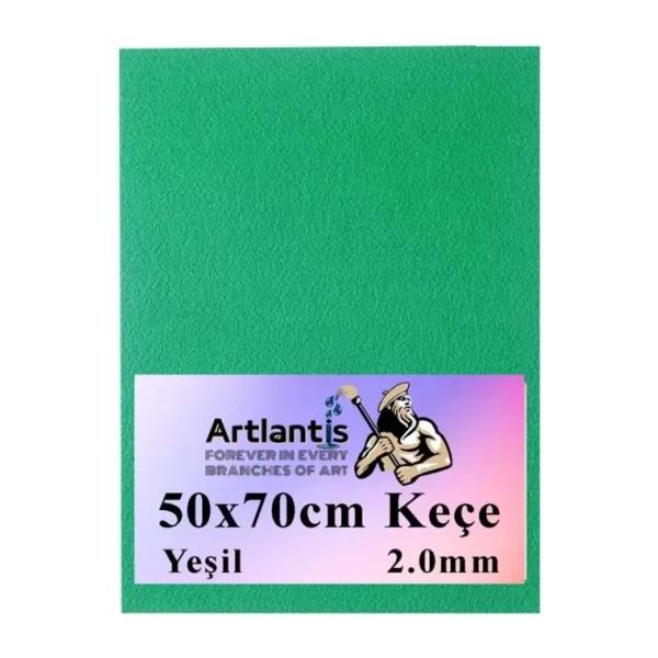 Yeşil Keçe 50x70 cm 2.0 mm 1 Adet Renkli Hobi Keçesi Elişi Keçesi Anasınıfı Kreş Okul Öncesi
