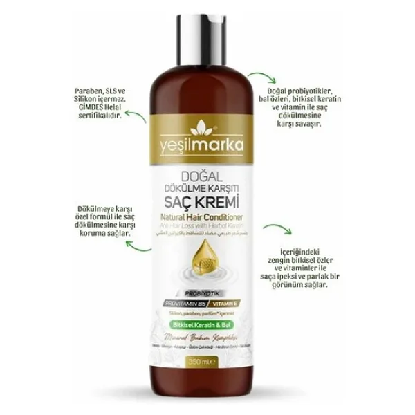 Yeşil Marka Saç Kremi - Dökülme Karşıtı 350 ML