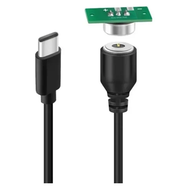 2-Pin 10mm Kablolu PCB'li Pogo Pin Manyetik Konnektör Takımı - Type-C Soketli